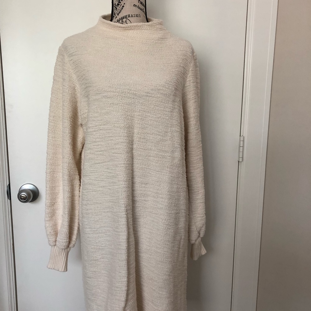 Anthropologie t.LA Mock Neck Cream Sweater Dress